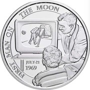 Belgium 5 Euro Moonlanding 2019 FIRST MAN ON THE MOON JULY-21 1969 coin obverse
