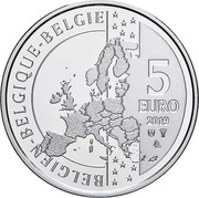 Belgium 5 Euro Moonlanding 2019 BELGIEN BELGIQUE BELGIE 5 EURO 2019 coin reverse