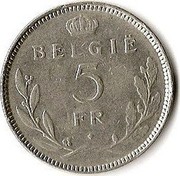 Belgium 5 Francs 1936 KM# 109.2 Decimal Coinage 5 FR BELGIË coin reverse Belgium 5 Francs 1936 KM# 109.2 Decimal Coinage 5 FR BELGIË coin reverse