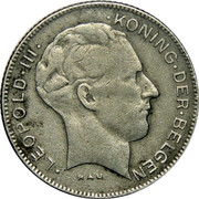 Belgium 5 Francs 1941 KM# 130 Decimal Coinage LEOPOLD III KONING DER BELGEN RAU coin obverse Belgium 5 Francs 1941 KM# 130 Decimal Coinage LEOPOLD III KONING DER BELGEN RAU coin obverse
