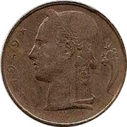 Belgium 5 Francs 1949 KM# 134.2 Decimal Coinage 1949 RAU coin obverse Belgium 5 Francs 1949 KM# 134.2 Decimal Coinage 1949 RAU coin obverse