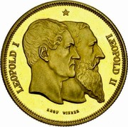 Belgium 5 Francs (50 Years of Belgium) X# M8b LEOPOLD I LEOPOLD II LEOP WIENER coin obverse Belgium 5 Francs (50 Years of Belgium) X# M8b LEOPOLD I LEOPOLD II LEOP WIENER coin obverse