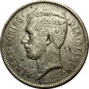 Belgium 5 Francs Albert I 1932 KM# 98 ALBERT KONING DER BELGEN G.DEVREESE coin obverse Belgium 5 Francs Albert I 1932 KM# 98 ALBERT KONING DER BELGEN G.DEVREESE coin obverse