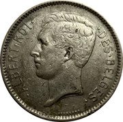 Belgium 5 Francs Albert I Bust 1933 KM# 97.1 ALBERT ROI DES BELGES G.DEVREESE coin obverse Belgium 5 Francs Albert I Bust 1933 KM# 97.1 ALBERT ROI DES BELGES G.DEVREESE coin obverse