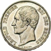 Belgium 5 Francs (Marriage of The Duke) X# 2.1 LEOPOLD PREMIER ROI DES BELGES L.WIENER coin obverse Belgium 5 Francs (Marriage of The Duke) X# 2.1 LEOPOLD PREMIER ROI DES BELGES L.WIENER coin obverse
