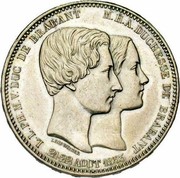 Belgium 5 Francs (Marriage of The Duke) X# 2.1 L.L.PH.M.V.DUC DE BRABANT M.H.A DUCHESSE DE BRABANT 21-22 AOUT 1853 coin reverse Belgium 5 Francs (Marriage of The Duke) X# 2.1 L.L.PH.M.V.DUC DE BRABANT M.H.A DUCHESSE DE BRABANT 21-22 AOUT 1853 coin reverse