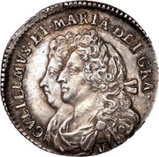 UK 5 Shillings 1694 KM# 136 Scotland GVLIELMVS ET MARIA DEI GRA coin obverse