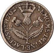 UK 5 Shillings 1702 KM# 147 Scotland NEMO ME IMPVNE LACESSET 1702 coin reverse UK 5 Shillings 1702 KM# 147 Scotland NEMO ME IMPVNE LACESSET 1702 coin reverse