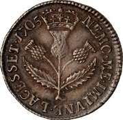 UK 5 Shillings Anne 1705 KM# 148 NEMO · ME · IMPVNE · LACESSET coin reverse UK 5 Shillings Anne 1705 KM# 148 NEMO · ME · IMPVNE · LACESSET coin reverse