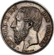 Belgium 50 Centimes 1867 KM# 26 Decimal Coinage LEOPOLD II ROI DES BELGES L WIENER coin obverse Belgium 50 Centimes 1867 KM# 26 Decimal Coinage LEOPOLD II ROI DES BELGES L WIENER coin obverse