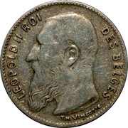 Belgium 50 Centimes 1909 KM# 60.2 Decimal Coinage LEOPOLD II ROI DES BELGES TH VINÇOTTE coin obverse Belgium 50 Centimes 1909 KM# 60.2 Decimal Coinage LEOPOLD II ROI DES BELGES TH VINÇOTTE coin obverse