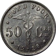 Belgium 50 Centimes 50 Centimes -Albert I 1928 KM# 88 GOED VOOR 50 CEN 19 28 coin reverse Belgium 50 Centimes 50 Centimes -Albert I 1928 KM# 88 GOED VOOR 50 CEN 19 28 coin reverse