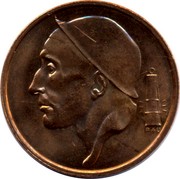 Belgium 50 Centimes 1953 KM# 149.2 Decimal Coinage RAU coin obverse