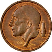 Belgium 50 Centimes Helmeted Mine Worker 1955 KM# 144 RAU coin obverse Belgium 50 Centimes Helmeted Mine Worker 1955 KM# 144 RAU coin obverse