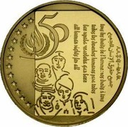 Belgium 50 ECU 50th Anniversary of Human Rights Declaration 1998 (qp) Proof KM# 211 50 coin reverse