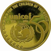 BELGIUM, 50 YEARS OF UNICEF 1946-1996 Children First UNC Silver