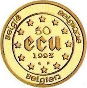 Belgium 50 ECU Belgian Presidency 1993 (qp) Proof KM# 213 BELGIË BELGIQUE 50 ECU 1993 BELGIEN coin reverse