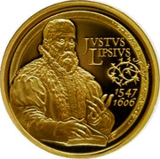 Belgium 50 Euro 400th Anniversary of Death of Justus Lipsius 2006 Proof KM# 256 JVSTVS LIPSTVS 1547 1606 coin reverse Belgium 50 Euro 400th Anniversary of Death of Justus Lipsius 2006 Proof KM# 256 JVSTVS LIPSTVS 1547 1606 coin reverse