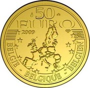 Belgium 50 Euro 500 Years of Edition of Erasmus Novel 2009 KM# 286 50 EURO 2009 Q P LL BELGIE BELGIQUE BELGIEN coin obverse