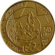 Belgium 50 Euro Antwerp Central Station 2017 BELGIQUE BELGIE BELGIEN 50 EURO 2017 Q P coin obverse Belgium 50 Euro Antwerp Central Station 2017 BELGIQUE BELGIE BELGIEN 50 EURO 2017 Q P coin obverse