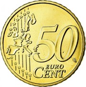 Belgium 50 Euro Cent Albert II - 1st map - 1st type - 1st portrait 2006 Proof KM# 229 50 EURO CENT LL coin reverse Belgium 50 Euro Cent Albert II - 1st map - 1st type - 1st portrait 2006 Proof KM# 229 50 EURO CENT LL coin reverse