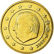 Belgium 50 Euro Cent Albert II - 2nd map - 1st type - 1st portrait 2007 Proof KM# 244 A II 2007 coin obverse