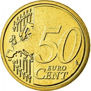 Belgium 50 Euro Cent Albert II - 2nd map - 1st type - 1st portrait 2007 Proof KM# 244 50 EURO CENT LL coin reverse