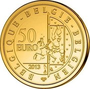 Belgium 50 Euro Hugo Claus 2013 Proof KM# 325 BELGIQUE BELGIE BELGIEN 50 EURO 2013 Q P coin obverse