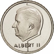 Belgium 50 Francs Albert II 1995 Sets only KM# 194 ALBERT II coin obverse Belgium 50 Francs Albert II 1995 Sets only KM# 194 ALBERT II coin obverse