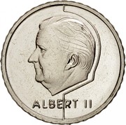 Belgium 50 Francs Albert II 1995 Sets only KM# 193 ALBERT II coin obverse Belgium 50 Francs Albert II 1995 Sets only KM# 193 ALBERT II coin obverse