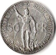 Belgium 50 Francs Brussels Exposition and Railway Centennial 1935 KM# 107.1 KONINKRIJK BELGIE BRUSSELSCHE TENTOONSTELLING 50 FR coin obverse Belgium 50 Francs Brussels Exposition and Railway Centennial 1935 KM# 107.1 KONINKRIJK BELGIE BRUSSELSCHE TENTOONSTELLING 50 FR coin obverse