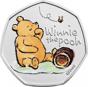 UK 50 Pence Winnie the Pooh (Colored) 2020 Brilliant Uncirculated (BU) WINNIE THE POOH ©DISNEY coin reverse UK 50 Pence Winnie the Pooh (Colored) 2020 Brilliant Uncirculated (BU) WINNIE THE POOH ©DISNEY coin reverse