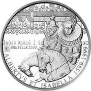 Belgium 500 Francs (Albert and Isabella) KM# 212 BRUXELLA 2000 ALBERTVS ET ISABELLA 1599 - 1999 coin obverse Belgium 500 Francs (Albert and Isabella) KM# 212 BRUXELLA 2000 ALBERTVS ET ISABELLA 1599 - 1999 coin obverse