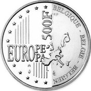 Belgium 500 Francs (Albert and Isabella) KM# 212 500F BELGIQUE BELGIE BELGIEN EUROPE PA LL QP EUROPE PA LL QP coin reverse Belgium 500 Francs (Albert and Isabella) KM# 212 500F BELGIQUE BELGIE BELGIEN EUROPE PA LL QP EUROPE PA LL QP coin reverse
