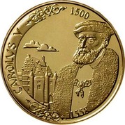 Belgium 5000 Francs Charles V 2000 (qp) Proof KM# 220 CAROLVS V 1500-1558 coin reverse Belgium 5000 Francs Charles V 2000 (qp) Proof KM# 220 CAROLVS V 1500-1558 coin reverse