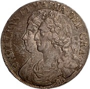 UK 60 Shillings William & Mary 1692 KM# 134 GVLIELMVS ET MARIA DEI GRA coin obverse UK 60 Shillings William & Mary 1692 KM# 134 GVLIELMVS ET MARIA DEI GRA coin obverse