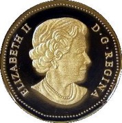Canada Dollar 25th Anniversary of the Loon dollar 2012 Proof set, double date ELIZABETH II D G REGINA coin obverse Canada Dollar 25th Anniversary of the Loon dollar 2012 Proof set, double date ELIZABETH II D G REGINA coin obverse