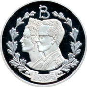 Belgium ECU Baudouin and Fabiola 1993 Proof X# 33 B 1993 coin obverse Belgium ECU Baudouin and Fabiola 1993 Proof X# 33 B 1993 coin obverse