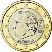 Belgium Euro Albert II - 2nd map - 2nd type - 2nd portrait 2008 KM# 280 A II BE 2008 coin obverse Belgium Euro Albert II - 2nd map - 2nd type - 2nd portrait 2008 KM# 280 A II BE 2008 coin obverse