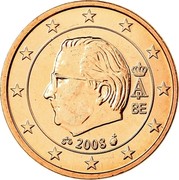 Belgium Euro Cent Albert II - 2nd type - 2nd portrait 2008 KM# 274 A II BE 2009 coin obverse Belgium Euro Cent Albert II - 2nd type - 2nd portrait 2008 KM# 274 A II BE 2009 coin obverse