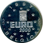Belgium Euro Margaretta Austruae and Carolus V 1997 Proof 1997 EURO 2000 BELGICA coin obverse Belgium Euro Margaretta Austruae and Carolus V 1997 Proof 1997 EURO 2000 BELGICA coin obverse