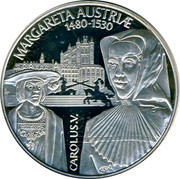 Belgium Euro Margaretta Austruae and Carolus V 1997 Proof MARGARETTA AUSTRIAE 1480-1530 CAROLUS V coin reverse Belgium Euro Margaretta Austruae and Carolus V 1997 Proof MARGARETTA AUSTRIAE 1480-1530 CAROLUS V coin reverse
