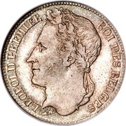 Belgium Franc 1833 KM# 7.2 Decimal Coinage BRAEMT F. LEOPOLD PREMIER ROI DES BELGES coin obverse Belgium Franc 1833 KM# 7.2 Decimal Coinage BRAEMT F. LEOPOLD PREMIER ROI DES BELGES coin obverse