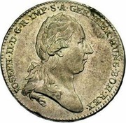 Belgium Kronenthaler Joseph II 1784 (b) KM# 32 IOSEPH II D G R IMP S A GER HIER HUNG BOH REX coin obverse Belgium Kronenthaler Joseph II 1784 (b) KM# 32 IOSEPH II D G R IMP S A GER HIER HUNG BOH REX coin obverse