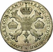 Belgium Kronenthaler Joseph II 1784 (b) KM# 32 ARCH AUST DUX BURG LOTH BRAB COM FLAN 1784 coin reverse Belgium Kronenthaler Joseph II 1784 (b) KM# 32 ARCH AUST DUX BURG LOTH BRAB COM FLAN 1784 coin reverse