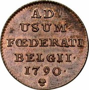 Belgium Liard Austrian Netherlands 1790 (b) KM# 44 AD USUM FÅ’DERATI BELGII 1790 coin reverse Belgium Liard Austrian Netherlands 1790 (b) KM# 44 AD USUM FÅ’DERATI BELGII 1790 coin reverse