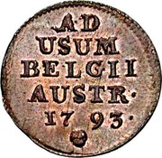 Belgium Liard 1793 (b) KM# 56 Standart Coinage AD USUM BELGII AUSTR 1793 coin reverse Belgium Liard 1793 (b) KM# 56 Standart Coinage AD USUM BELGII AUSTR 1793 coin reverse