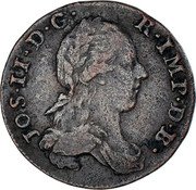 Belgium Liard Joseph II 1782 (b) KM# 30 JOS II D G R IMP D B coin obverse Belgium Liard Joseph II 1782 (b) KM# 30 JOS II D G R IMP D B coin obverse