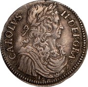 UK Merk Charles II 1669 KM# 102.1 CAROLVS II DEI GRA coin obverse UK Merk Charles II 1669 KM# 102.1 CAROLVS II DEI GRA coin obverse