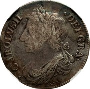 UK Merk 1677 KM# 110.1 Scotland CAROLVS II DEI GRA coin obverse UK Merk 1677 KM# 110.1 Scotland CAROLVS II DEI GRA coin obverse